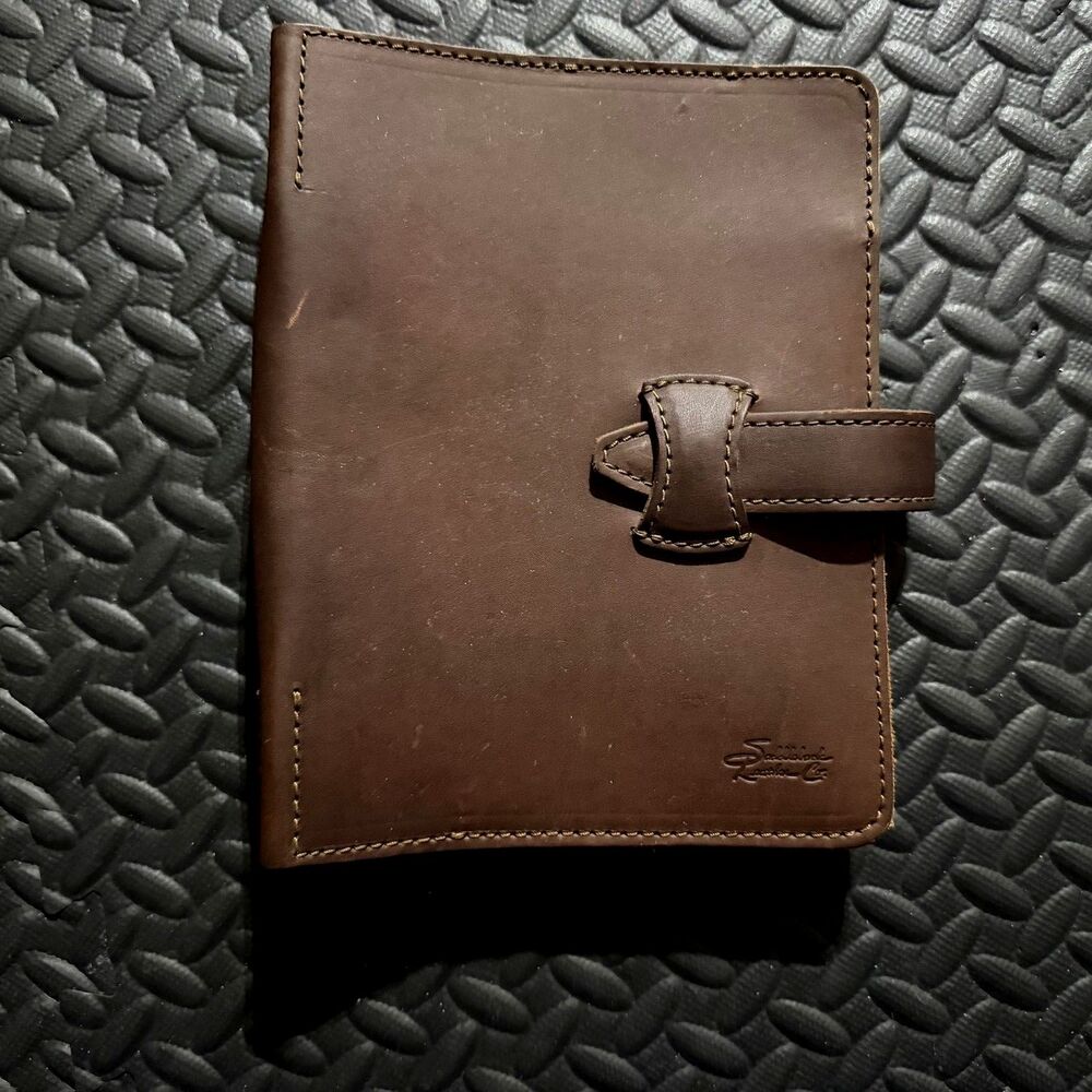 Saddleback Leather Franklin Covey Classic Size 6 Ring Binder Brown Custom Rare
